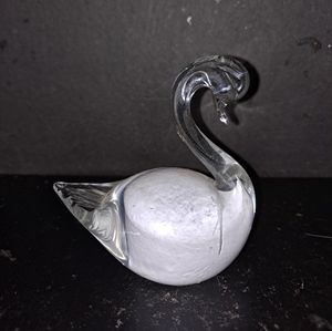 Vintage Murano style Glass Swan Figurine,